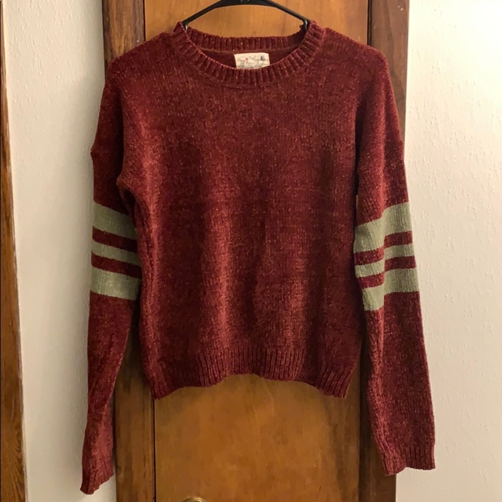 Red and grey sweater